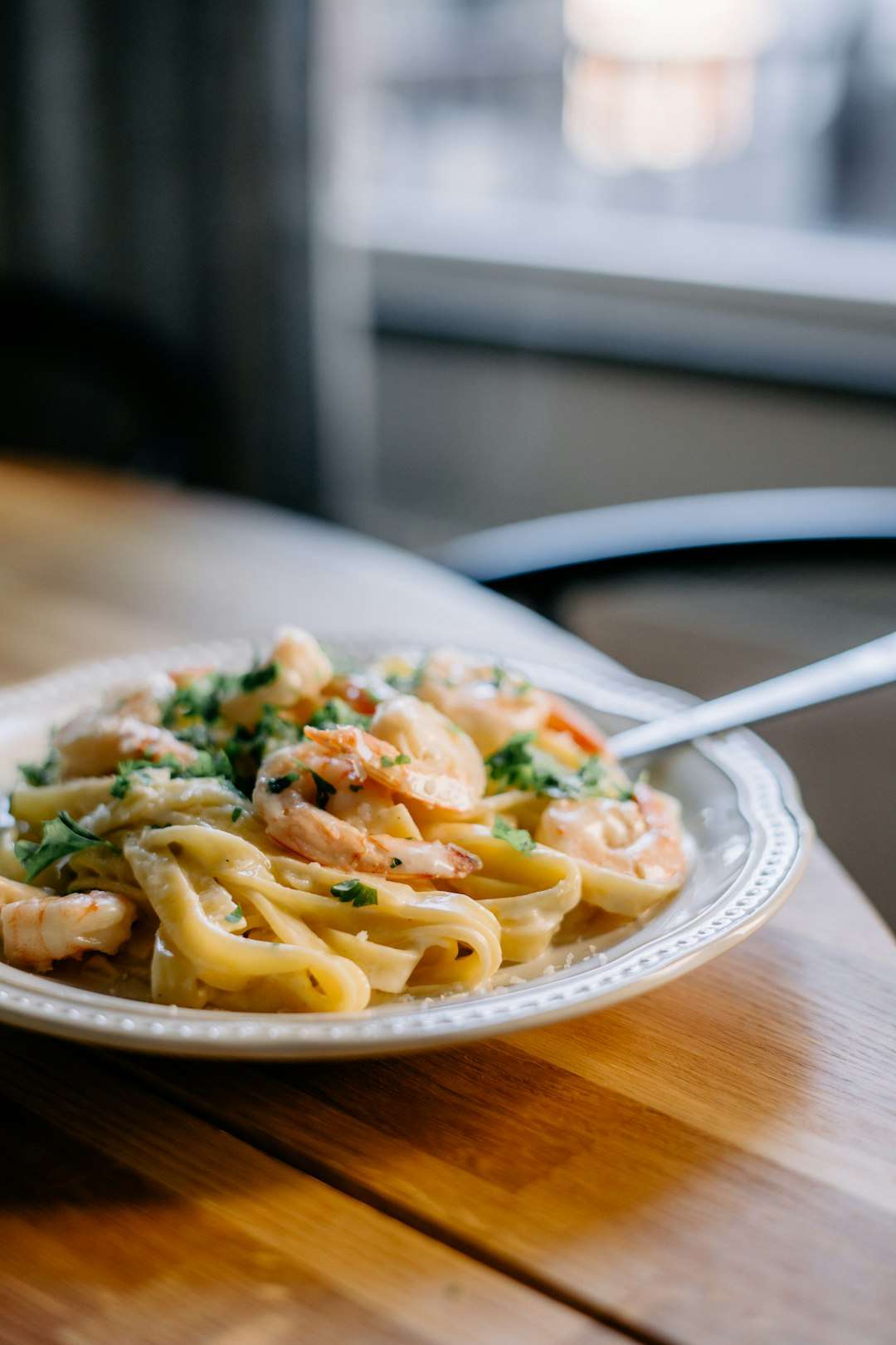 Classic homemade shrimp scampi tossed with linguine pasta in a garlic butter sauce