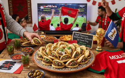 Moroccan Stuffed Mini-Batbouts (Match Day Edition)