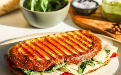 Crispy Chicken Pesto Panini (Quick Halftime Meal)