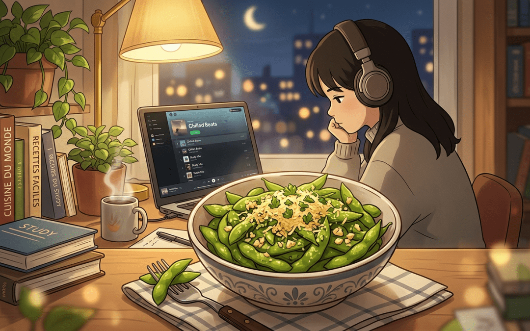 Lofi Girl Study Snacks: High-Protein Garlic Parmesan Edamame to Boost Your Brain