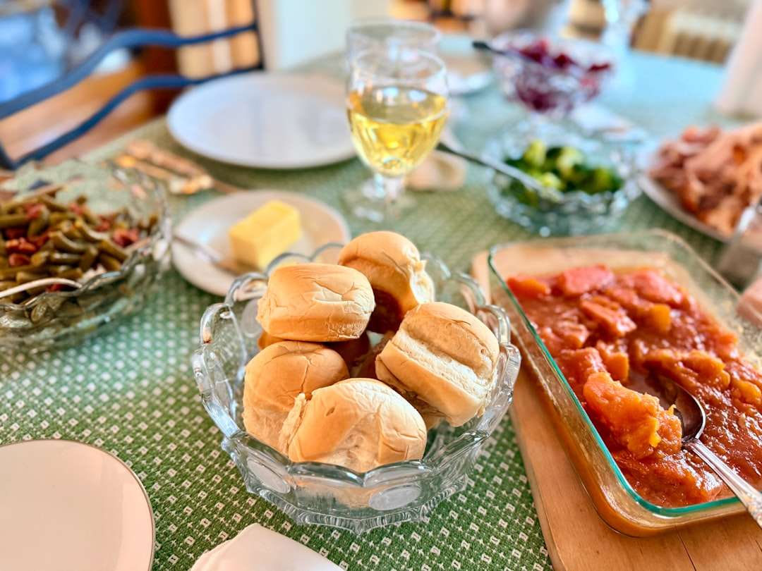 hungarian-goulash Traditional Hungarian goulash stew served with fresh white bread rolls