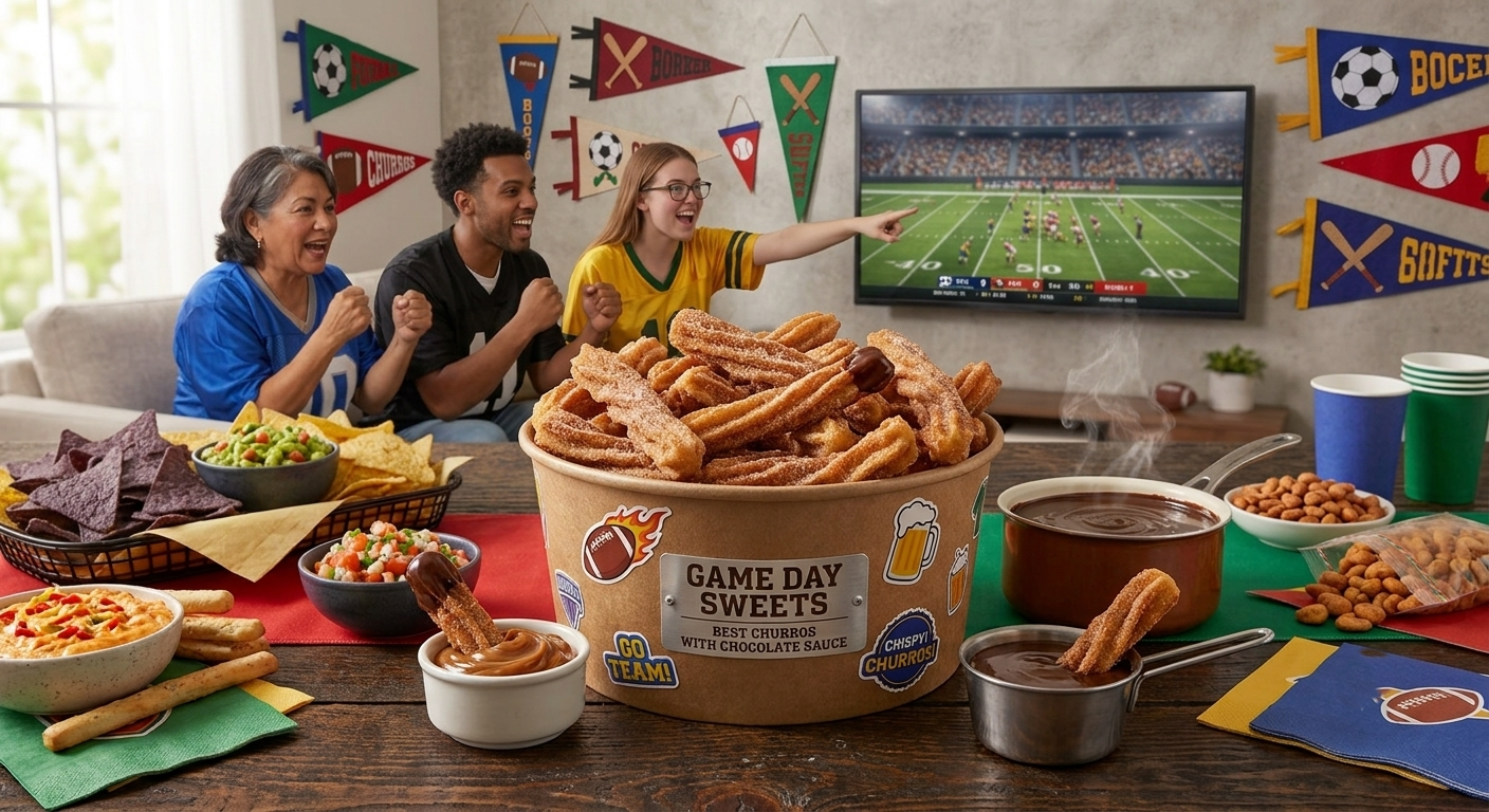 Best Crispy Churros with Chocolate Sauce for Game Day